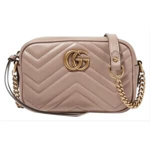 GUCCI Marmont GG mini quilted leather camera crossbody bag